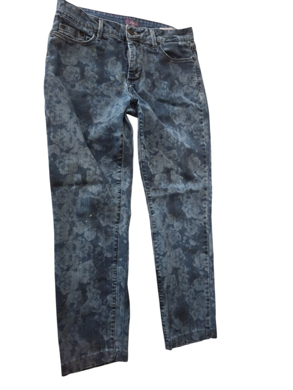 NYDJ Lift Tuck Floral Print Jeans Womens 10 Straight Leg Boho Cottagecore